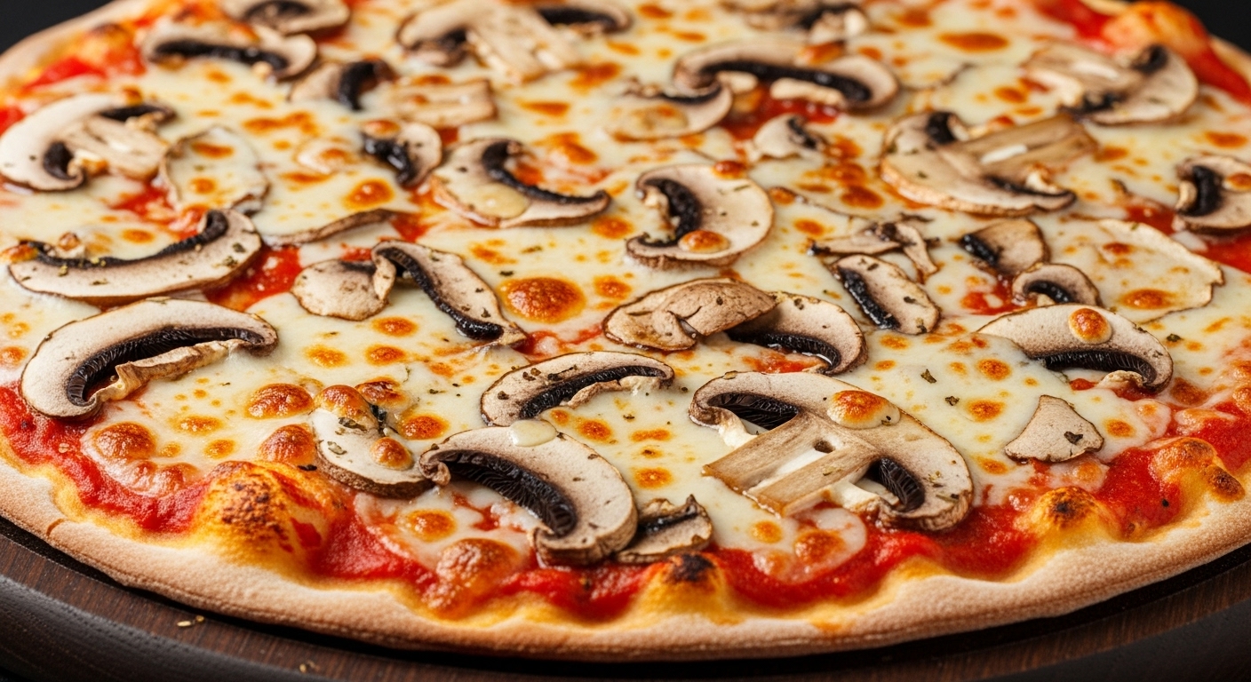 Pizza Funghi mit Champignons und Käse
