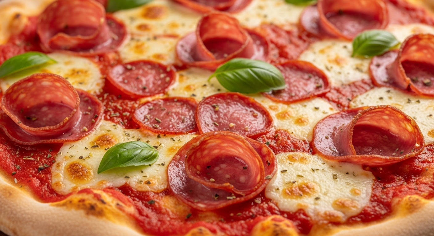 Pizza Salami mit knuspriger Salami und Käse