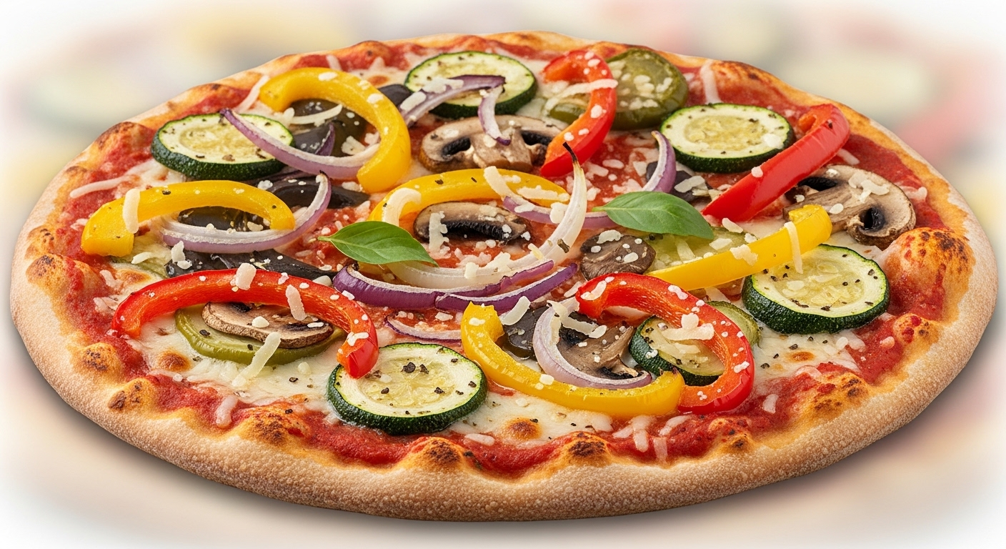 Pizza Veggie mit buntem Gemüse
